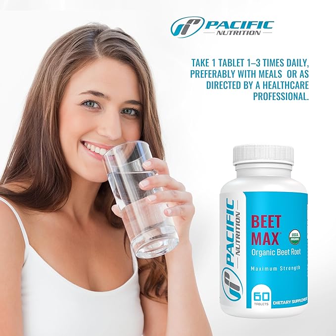 Beet Root Powder Supplement, 60 Tablets - 675mg Organic Beet Powder for Stamina & Energy Support, Brain Health Boost & Normal Blood Pressure Support - Made in The USA - Beet Max