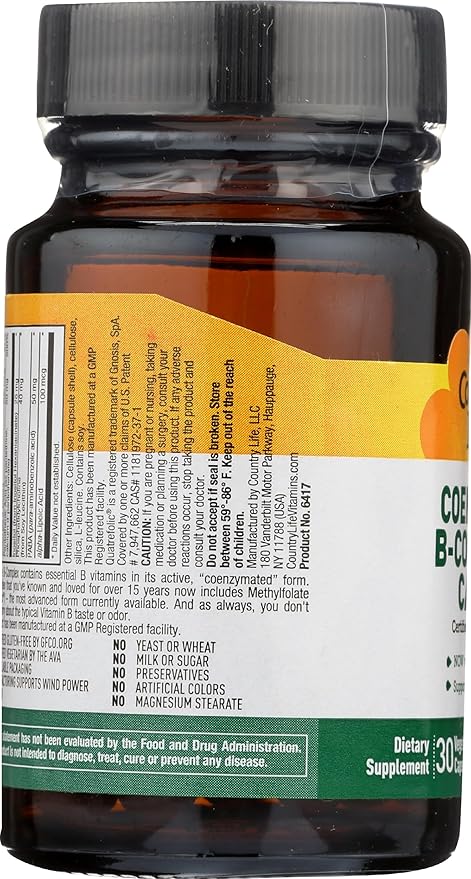 Country Life Coenzyme B Complex, 30-Count