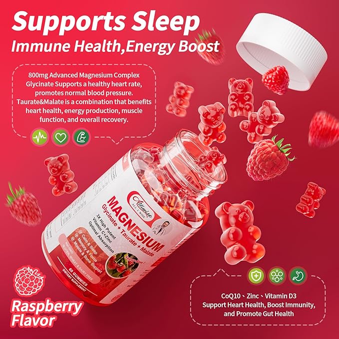 2Pack Magnesium Glycinate Gummies 500mg,Magnesium Potassium Supplement with Taurate, Malate, for Sleep,Relaxation,Calm, Muscle & Cardio Support,Self Care Gifts,Relaxation Gifts for Women