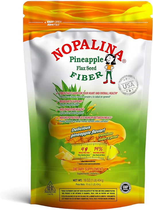 Nopalina Colon Detox Fiber (Flax Seed) - Pineapple Flavor (1LB)