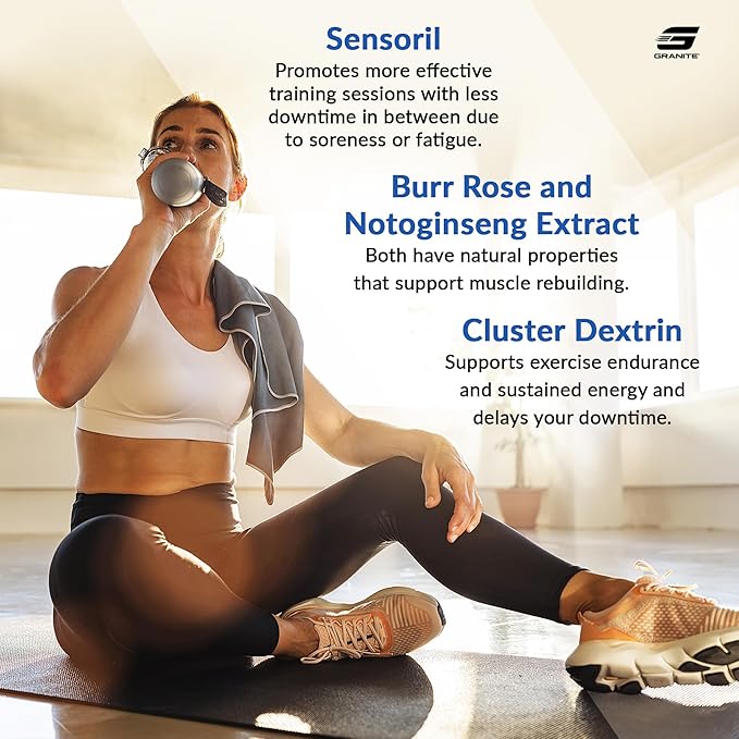 Granite Recovery for Intra & Post Workout |10g Aminos, Electrolytes, Cluster Dextrin for Muscle Recovery & Growth | Amino Acids Supplement with Sensoril | 20 Servings | Rainbow Candy