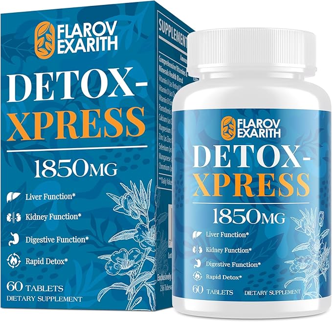 Liver Kidney Cleanse Detox & Repair, Milk Thistle Supplement, Natural Herbal Formula,Body Detox for Women & Men, Toxin Flush Max Absorption Liver Cleanser,Digestion Balance & Mood,120 Chewable Tablets