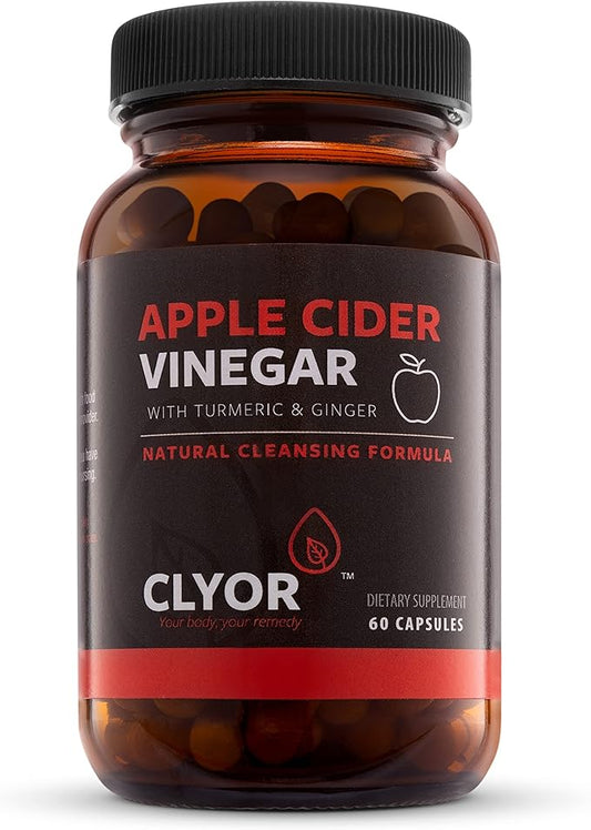 Apple Cider Vinegar Pills | Detox, & Cleanse with Turmeric & Ginger | Healthy Digestion, Professional Strength Organic | 60 500mg ACV Vegan, Kosher | Made in The USA