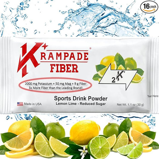 Fiber Supplement Electrolytes Powder - 9g Prebiotic Fiber + 2000mg Potassium Supplement + Magnesium | Cramp Relief | Hydration Packets| Digestive Health Support