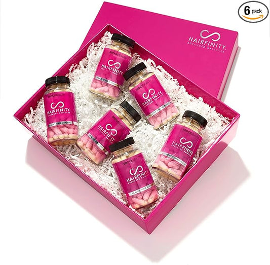 Hairfinity Hair Vitamins, Scientifically Formulated with Biotin, Amino Acids, and a Vitamin Supplement That Helps Support Hair Growth, Vegan, 360 Veggie Capsules, 60 Count (Pack of 6)
