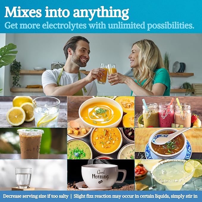 No Sugar Electrolytes Powder in The Raw | Mix in Coffee, Soup, Juice, Water, Smoothies, Broth, Anything | No Sweeteners or Flavorings | Keto & Sugar Free | Non-GMO & Vegan