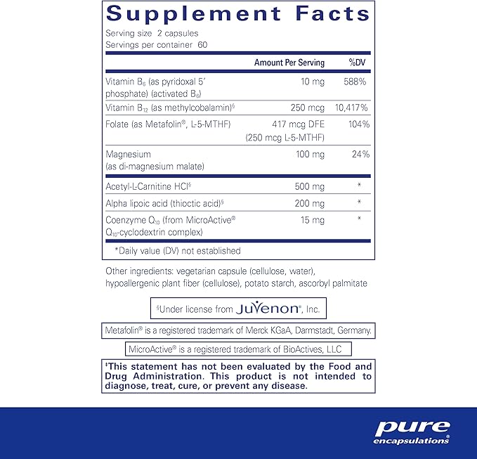 Pure Encapsulations Revita-Age Nerve | Hypoallergenic Supplement for Enhanced Cardiovascular, Metabolic and Neurocognitive Support | 120 Capsules