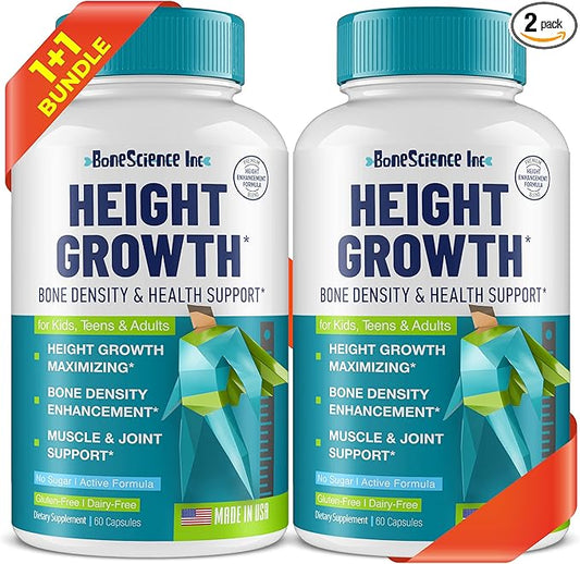 (Pack of 2) Height Growth Maximizer - Reach Natural Height - Made in USA - Height Pills Bone Growth - Grow Taller Supplement for Adults & Kids - Height Increase Pills - Maximum Height Growth Formula