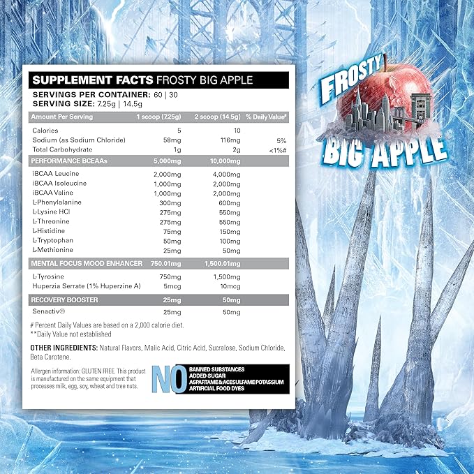 EHP Labs x Ghostbusters Beyond BCAA Powder Amino Acids Supplement for Muscle Recovery - Sugar Free BCAAs Amino Acids Post Workout Recovery Powder & EAA Amino Acids Powder - 60 Servings (Big Apple)