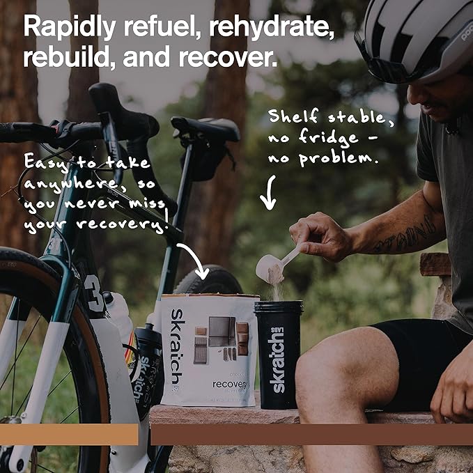 Skratch Labs Post Workout Recovery Drink Mix with Chocolate, (41.6 oz, 24 Servings) with Complete Milk Protein of Casein and Whey and Probiotics, Gluten Free, Kosher, Natural, Vegetarian