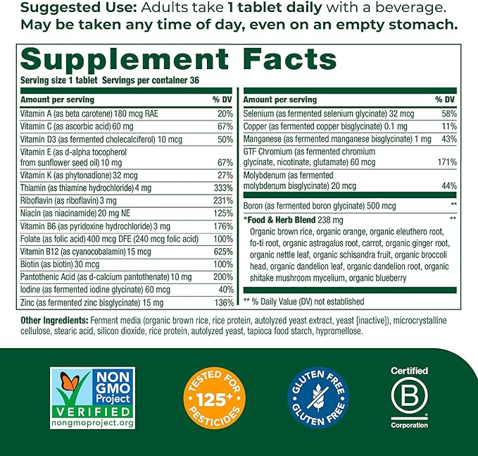MegaFood One Daily Mens Multivitamins - Multivitamin for Men - Vitamin C, Vitamin D3 & Vitamin B12 - Muscle, Energy Metabolism & Immune Support - Vegetarian, Gluten Free - 36 Tablets, 36 Servings