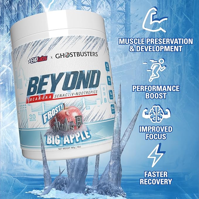EHP Labs x Ghostbusters Beyond BCAA Powder Amino Acids Supplement for Muscle Recovery - Sugar Free BCAAs Amino Acids Post Workout Recovery Powder & EAA Amino Acids Powder - 60 Servings (Big Apple)