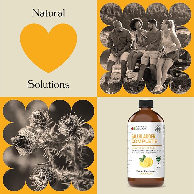 Complete Natural Gallbladder Complete - Liquid Supplement for Gallbladder Support, Liver Cleanse, and Digestive Health with Apple Cider Vinegar, Turmeric, Beet, Digestive Enzymes, Milk Thistle - 12oz